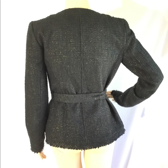 Banana Republic Black & Gold Belted Jacket Blazer EUC - Picture 2 of 8